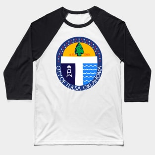 Tulsa Flag Seal Design Baseball T-Shirt